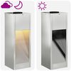 vidaXL Lumi&egrave;re de Chemin LED Solaire 2 pcs Galvanis&eacute; Galvanis&eacute;