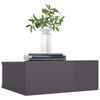 vidaXL Table de chevet flottante gris brillant Bois d'ing&eacute;nierie