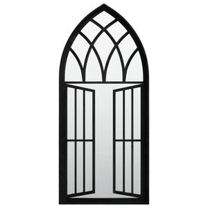 vidaXL Miroir de jardin Noir 100x45 cm Fer pour utilisation ext&eacute;rieure