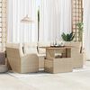 vidaXL Ensemble de canap&eacute; de jardin 7 pcs Beige Poly rotin