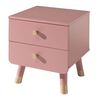 Vipack Table de chevet &agrave; 2 tiroirs Billy Bois Rose terre
