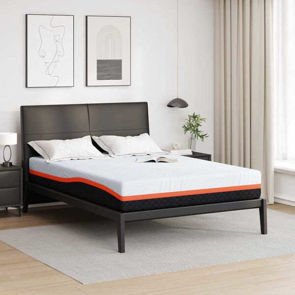 vidaXL Matelas Blanc et Gris 140 x 190 cm Tissu jacquard