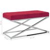 vidaXL Banc Rouge bordeaux Velours et acier inoxydable