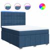 vidaXL Sommier &agrave; lattes de lit avec matelas Bleu 140x190 cm Tissu