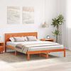 vidaXL Cadre de lit Marron 140 x 200 cm Bois de pin massif