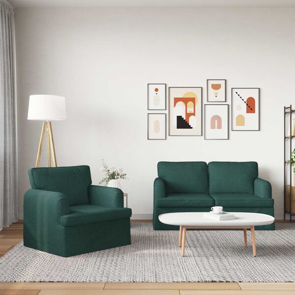 vidaXL Canap&eacute; 120cm 2 pcs Vert fonc&eacute; M&eacute;tал