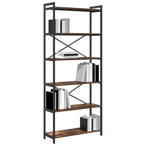vidaXL &Eacute;tag&egrave;re Ch&ecirc;ne fum&eacute; 40 x 30 x 85 cm Bois d'ing&eacute;nierie