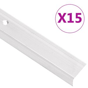 vidaXL Nez de marche forme en L 15 pcs aluminium 90 cm argent&eacute;