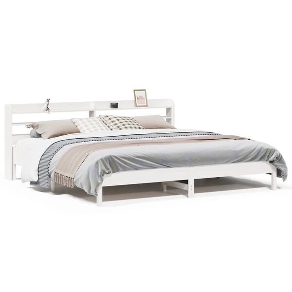 vidaXL Cadre de lit sans matelas blanc 180x200 cm bois massif de pin