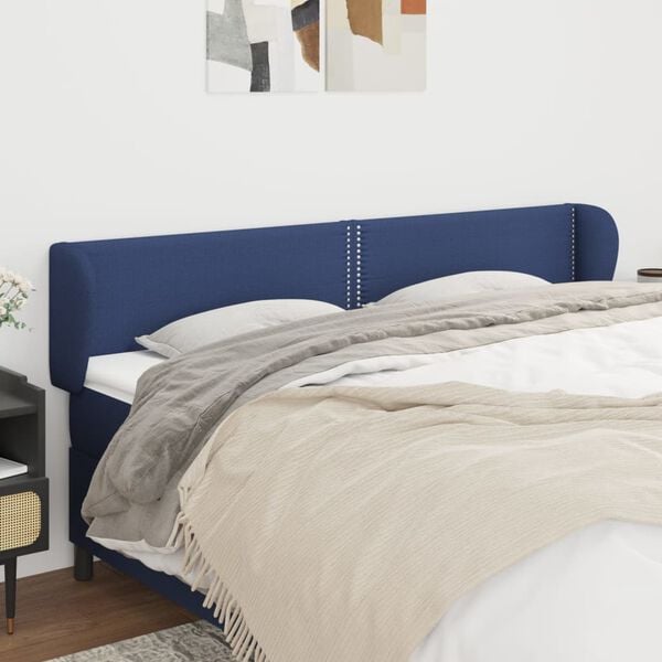 vidaXL T&ecirc;te de lit avec oreilles Bleu 203x23x78/88 cm Tissu