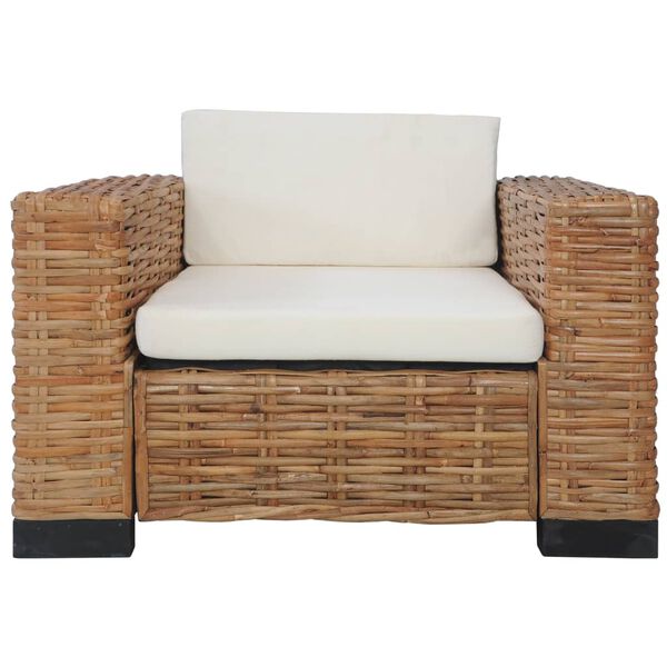 vidaXL Ensemble de canap&eacute;s 3 pcs avec coussins Rotin naturel