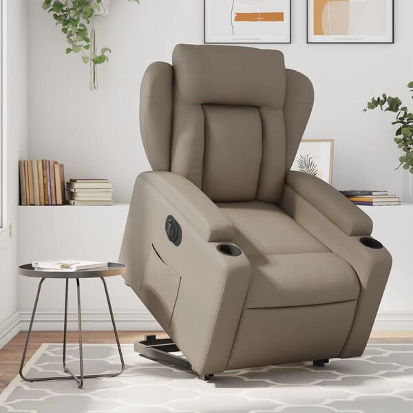 vidaXL Fauteuil inclinable &eacute;lectrique cappuccino similicuir