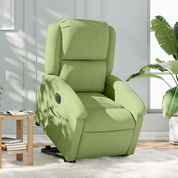 vidaXL Fauteuil inclinable &eacute;lectrique vert clair velours