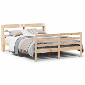 vidaXL Cadre de lit avec t&ecirc;te de lit sans matelas 140x200 cm