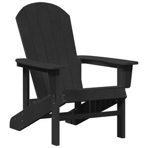 vidaXL Chaise Adirondack Noir HDPE