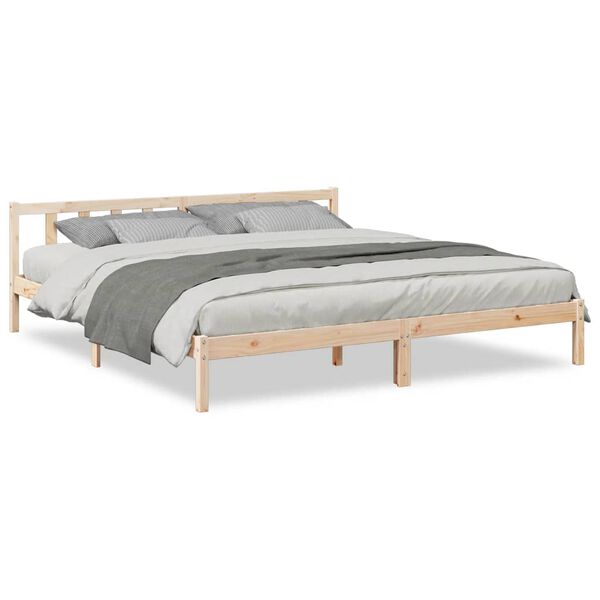 vidaXL Cadre de lit extra long sans matelas 200x210 cm bois massif pin