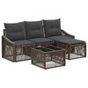 vidaXL Ensemble de canap&eacute; de jardin 5 pc Gris polyrotin