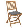 vidaXL Chaises pliables de jardin lot de 6 avec coussins Bois d'acacia