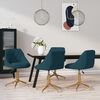 vidaXL Chaises pivotantes &agrave; manger lot de 4 bleu velours