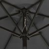 vidaXL Parasol de jardin avec lumi&egrave;res LED anthracite aluminium