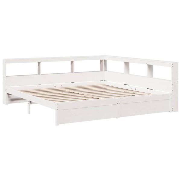 vidaXL Lit biblioth&egrave;que sans matelas blanc 180x200 cm bois pin massif