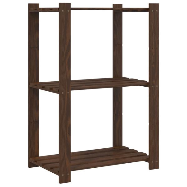 vidaXL Support de rangement à 3 niveaux marron 60x38x90 cm bois de pin