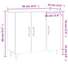 vidaXL Buffet ch&ecirc;ne sonoma 90x34x80 cm bois d'ing&eacute;nierie