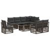 vidaXL Ensemble de canap&eacute; de jardin 9 pc Gris et Gris fonc&eacute; polyrotin