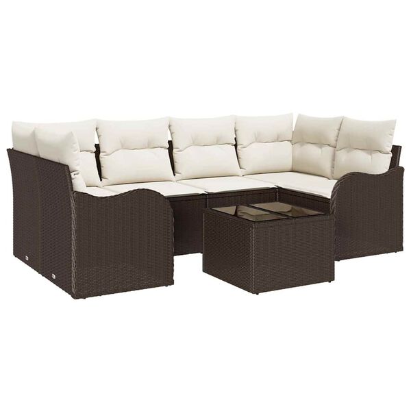 vidaXL Ensemble de canap&eacute; de jardin Marron 55 x 55 x 37 cm polyrotin