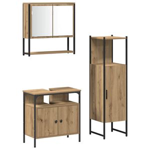 vidaXL Ensemble de mobilier de salle de bain 3 pc Marron