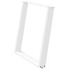 vidaXL Pieds de table &agrave; manger en U 2 pi&egrave;ces Blanc 80 x (72-73) cm Acier