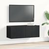 vidaXL Meuble TV 2 pcs Ch&ecirc;ne noir 80 x 30 x 30 cm Bois d'ing&eacute;nierie