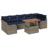 vidaXL Ensemble de canap&eacute; de jardin 8 pc Gris et bleu marine polyrotin