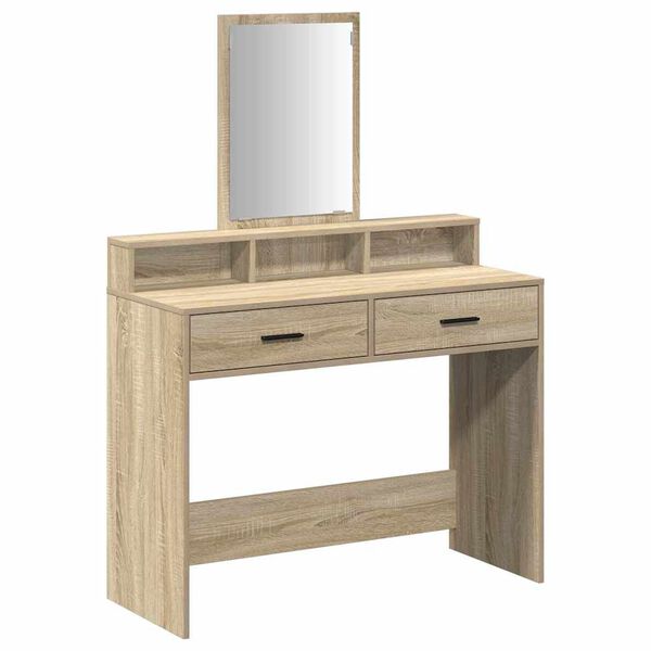vidaXL Table de Toilette avec tiroir Ch&ecirc;ne Sonoma 100 x 41 x 140 cm