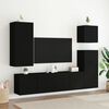 vidaXL Meuble TV mural noir 40,5x30x90 cm bois d'ing&eacute;nierie