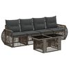 vidaXL Ensemble de canap&eacute; de jardin 5 pc Gris et Gris fonc&eacute; polyrotin