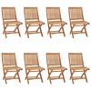 vidaXL Chaises pliables de jardin avec coussins lot de 8 Teck solide