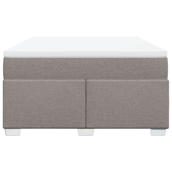 vidaXL Sommier &agrave; lattes de lit avec matelas Taupe 160x200 cm Tissu