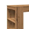 vidaXL Table de bar avec &eacute;tag&egrave;res ch&ecirc;ne artisanal bois d'ing&eacute;nierie