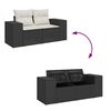 vidaXL Salon de jardin 4 pcs avec coussins noir r&eacute;sine tress&eacute;e