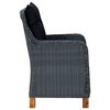 vidaXL Ensemble &agrave; manger de jardin 3 pcs Gris fonc&eacute;