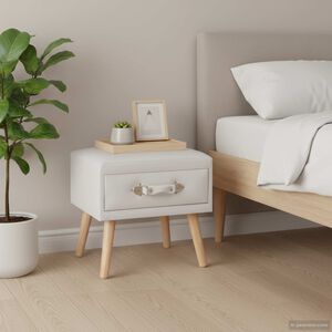 vidaXL Table de chevet Blanc 40x35x40 cm Similicuir