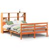 vidaXL Lit biblioth&egrave;que sans matelas cire marron 140x200cm bois massif