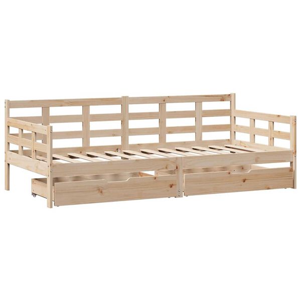 vidaXL Lit de jour avec tiroirs sans matelas 80x200 cm bois massif