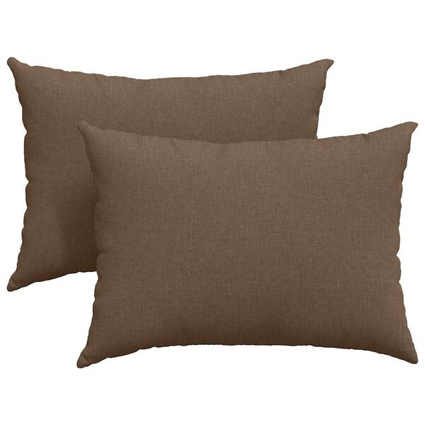 vidaXL Coussins de canap&eacute; 2 pcs Marron 70 x 50 cm tissu