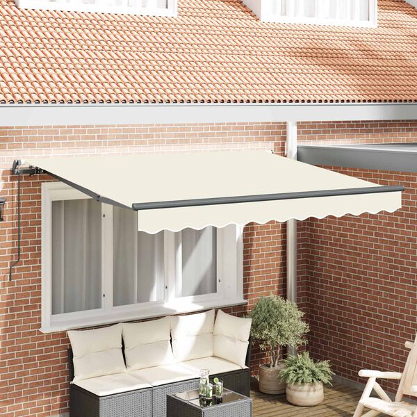 vidaXL Auvent R&eacute;tractable Cr&egrave;me 300 x 200 cm tissu