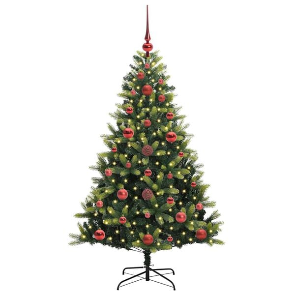 vidaXL Arbre de No&euml;l artificiel &agrave; charni&egrave;res 150 LED Vert 120 cm