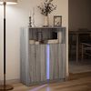 vidaXL Buffet avec LED sonoma gris 77x34x100 cm bois d'ing&eacute;nierie