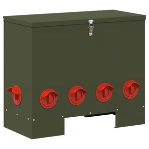 vidaXL Mangeoire pour poules Vert olive 60,5 x 29 x 51 cm