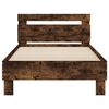 vidaXL Cadre de lit sans matelas avec t&ecirc;te de lit ch&ecirc;ne fum&eacute; 100x200cm